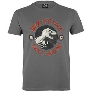 Jurassic World Distressed Rock Patch Vriendje fit t-shirt, Vrouwen, S-2XL, Holzkohle, Officiële Koopwaar