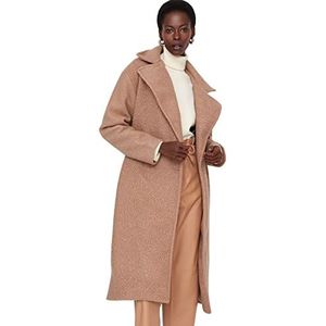 Trendyol Dames kraag effen oversized jas, bruin, 38, BRON, 64