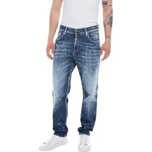 Replay Heren Jeans Sandot Tapered Fit met Stretch, Blauw (Medium Blue 009), W32 x L32, 009, medium blue., 32W x 32L