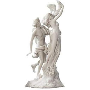 Design Toscano Apollo en Daphne Griekse Goden Standbeeld, Marmer Polyresin, Wit, 35,5 cm