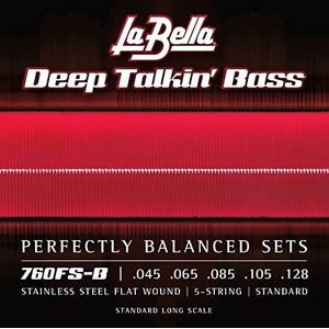 La Bella 760FS-B platte gewonden bas 5 snaren set 45/128