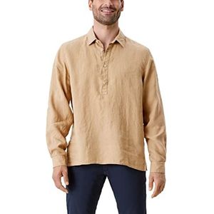 s.Oliver Herenhemd met lange mouwen, Zandsteen, XXL
