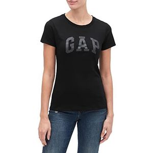 GAP Klassiek T-shirt met logo voor dames, true black, M