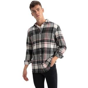 DeFacto Herenshirt met lange mouwen en lange mouwen, Lt.lilac, M