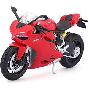 Bauer Spielwaren 2049741 Ducati 1199 Panigale: origineel motormodel in schaal 1:12, met vering en zijstandaard, speciaal Ducati-rood (5-11108), 3-99 jaar