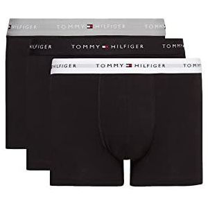 Tommy Hilfiger Heren Trunk (Pack van 3), Grijs Hei/Zwart/Wit, M