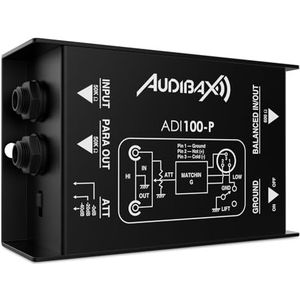 Audibax ADI-100P krachtige passieve directe spuitbak – tweekanaals DI-box, geluidsfilter en storingsonderbreker, versterkingsdemping