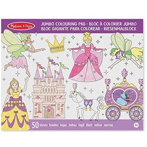 Melissa & Doug Jumbo Kleurboek Princess & Fairy | Activiteitenblok | Kleurboek | 3+ | Cadeau voor jongen of meisje
