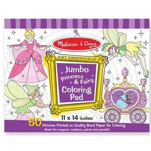 Melissa & Doug Jumbo Kleurboek Prinses & Fee | Activity Pad | Kleurboek | 3+ | Cadeau voor jongen of meisje