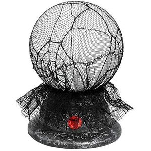 Boland 73050 - interactieve kristallen bol, afmeting 19 x 13 cm, magische bol met licht en geluid, incl. batterijen, decoratie, decoratief object, Halloween, carnaval, themafeest, zwart