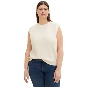 TOM TAILOR Dames Plusize Basic Pullunder 1035027, 28130 - Soft Buttercream, 48