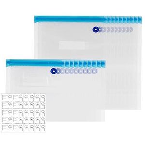 Ultratec vacuümzakken met zipsluiting, set van 10 medium & 10 large zakken & 50 stickers, zakken zijn herbruikbaar, bestand tegen maximaal 95 °C, magnetronbestendig