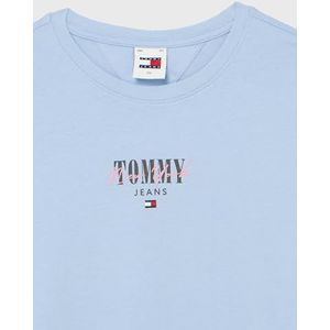 Tommy Jeans Dames TJW Slim ESSNTL Logo 1 TEE EXT, Matig Blauw, 5XL, Matig blauw, 5XL/stor/tall
