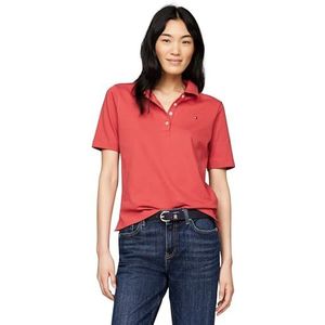 Tommy Hilfiger S/S polo's voor dames, Terra Rood, XXL