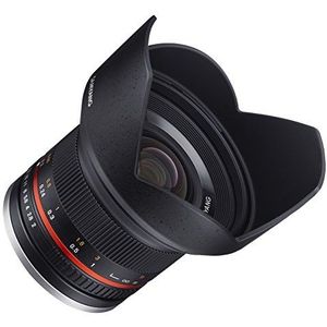 Samyang SY12M-FX-SIL 12 mm F2.0 Ultra groothoeklens voor Fujifilm X-Mount camera's, Fuji X, zwart