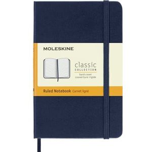 Moleskine Saffierblauw notitieboek met gelinieerde rand, hard