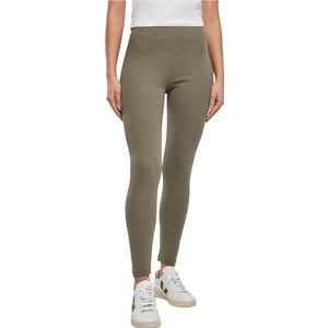Urban Classics Yoga broek voor dames leggings met hoge taille jersey legging, Olijf, 4XL