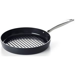 GreenPan Prime Midnight Keramische Grillpan, 11'', Zwart