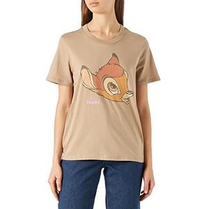 ONLY Women's ONLBAMBI REG S/S TOP Box JRS T-shirt, Nomad/Print: Bambi, M