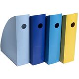 Exacompta - Ref. 18202SETD - Set van 4 Tijdschriftenhouders MAG-CUBE BeeBlue - Voor A4 en A4 Maxi formaat - breedte 27,5 cm - 4 geassorteerde kleuren