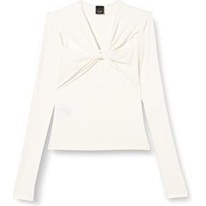 Pinko Malleable Jersey Shirt Modal lange mouwen zonder hals voor dames, Z15_wit Nembo, XS