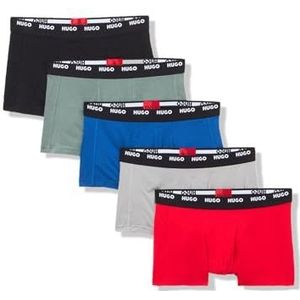 HUGO Trunks voor heren, Zwart/Frans Blauw/Balsemgroen/Monument Grijs/Rood, S