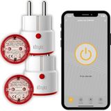 Konyks Priska Max 3 EU WiFi + BT, geavanceerde functies V3, 16 A, verbruiksmeter, compatibel met Alexa en Google Home & Tuya, wit/rood