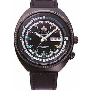 Orient Heren analoog automatisch horloge met leren armband RA-AAOE07Bl9B, zwart, Riemen.