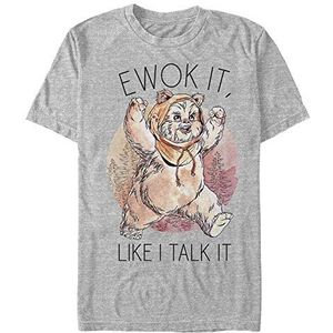 Star Wars Unisex Ewok It Organic T-shirt met korte mouwen, grijs, gemêleerd, XL