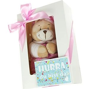 Baby Muziek Muziek Slaapbeer in geschenkdoos roze | + wenskaart
