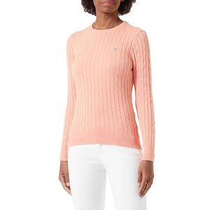 GANT Dames Stretch Cotton Cable C-Neck Pullover, Peachy Pink, XS