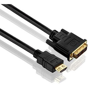 PureLink PI3000-050 HDMI naar Single Link DVI verbindingskabel (2K FullHD (1080p), ethernet), HDMI-A-stekker naar DVI-D-stekker (18+1), gecertificeerd, 5,00 m, zwart