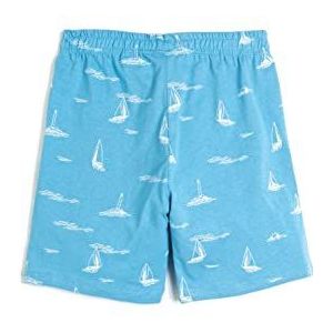 Koton Boys's katoenen shorts met trekkoord, Blauw design (05d), 5-6 Jaar