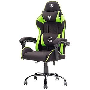 Itek Gaming Chair Rhombus FF10, stof, zwart-groen, normaal