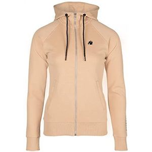 Gorilla Wear - Marion Zipped Hoodie - Zwart - Bodybuilding Sport Dagelijks Vrije tijd met Logo Print Licht en Comfortabel voor optimale beweging van Polyester Katoen