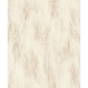 Rasch Behang 486247 - vliesbehang met abstract motief met grote bladeren in beige uit de collectie Country Charme
