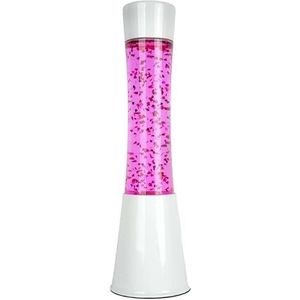 Fisura - Lavalamp. Lamp met ontspannend effect. Inclusief reservelamp. 11 cm x 11 cm x 39,5 cm. (Roze harten)