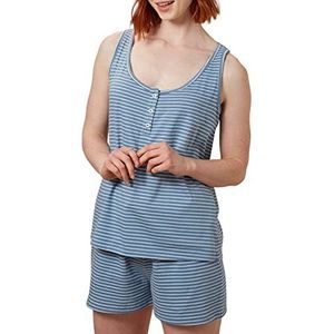 People Tree Dames Stripe Pyjama Vest Pyjama Top, Blauw, 16, Blauw, 42