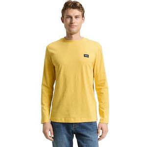 TOM TAILOR T-shirt met lange mouwen voor heren, 38889 - Classic Yellow, XL