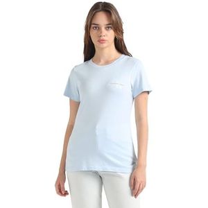 Calvin Klein Jeans Dames S/S T-shirts, Keepsake Blauw/Ck Zwart, XL grote maten