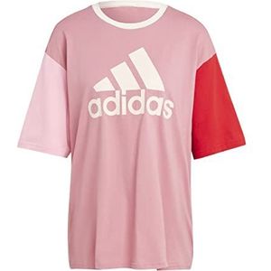 adidas Essentials Big Logo T-shirt met korte mouwen, Pink Strata/Bliss Pink/Shadow Red/Wonder Quartz, S