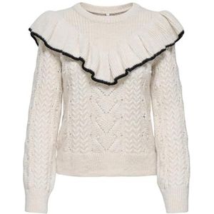 Onlisolde - Gebreide Pullover - O-hals - Lange Mouwen - Regular Fit - Ruches en Parel Versiering