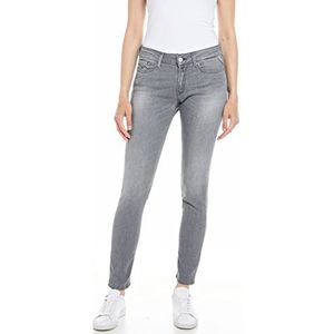 Replay Dames Jeans New Luz Skinny-Fit met Power Stretch, 096, medium grijs, 24W x 30L