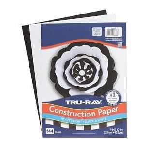 Tru-Ray Premium bouwpapier, zwart en wit, 22,9 cm x 30,5 cm, 144 vellen