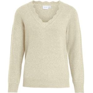 Vila - Nikolina - Gebreide Top - V-hals - Lange Mouwen