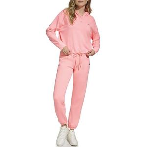 DKNY Dames Metallic Bubble Logo Hooded Sweatshirt, ATOMIC PNK, L