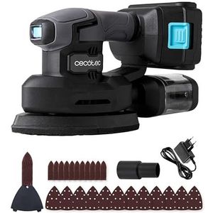 Cecotec PerfectSurface 2120 Delta Elektrische vlakschuurmachine met accu, 21 V en 2000 mAh, Deltaform, FingerDetail-accessoires, 12 reserveonderdelen, stofreservoir, aansluiting voor stofzuiger, 28000