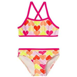 NMFZILLE Bikini Box TB, Helder wit/Aop: hartjes, 86/92 cm