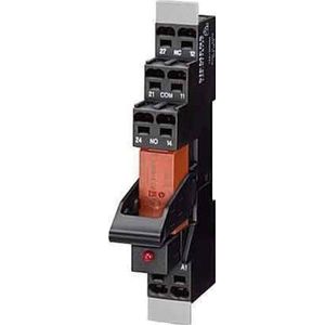 Siemens LZS:RT4A4T30 Relais Compact Unit AC 230, 2 CO Contact LED Module RED Standaard Plug-in Socket Schroef Terminal, Wit