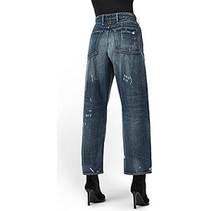 G-STAR RAW Dames Lintell High Waist Boyfriend Jeans, Antic Faded Tarnish Blue Destroyed B988-b992, 27W x 30L